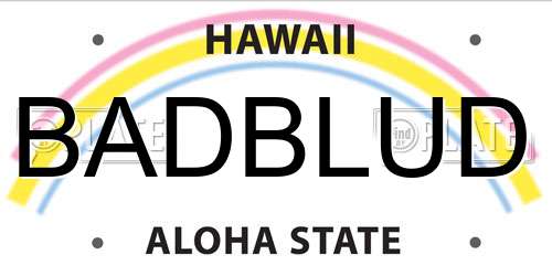 BADBLUD Hawaii License Plate