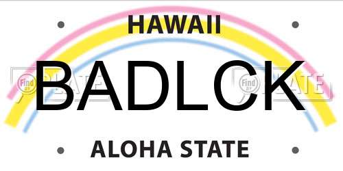 BADLCK Hawaii License Plate