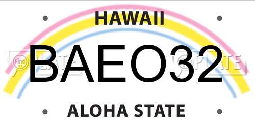 BAEO32 Hawaii License Plate