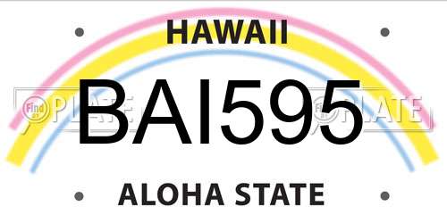 BAI595 Hawaii License Plate