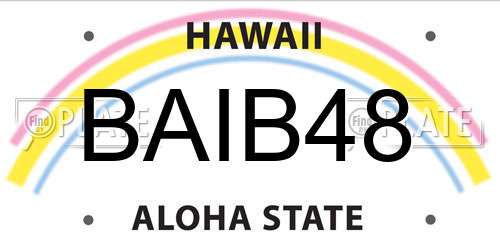 BAIB48 Hawaii License Plate