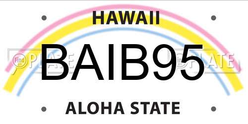 BAIB95 Hawaii License Plate