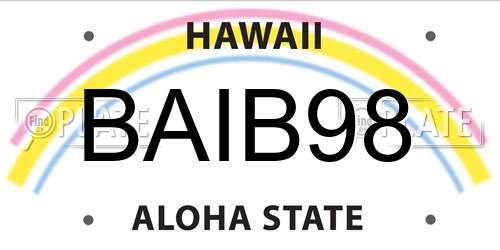 BAIB98 Hawaii License Plate