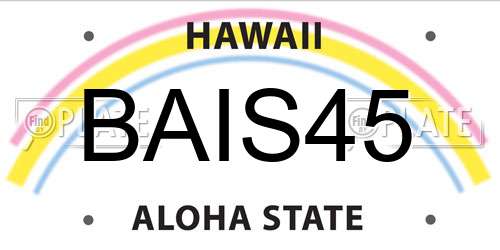 BAIS45 Hawaii License Plate