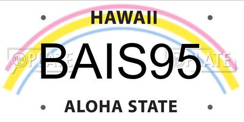 BAIS95 Hawaii License Plate
