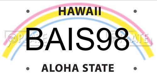 BAIS98 Hawaii License Plate