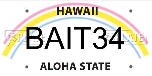 BAIT34 Hawaii License Plate