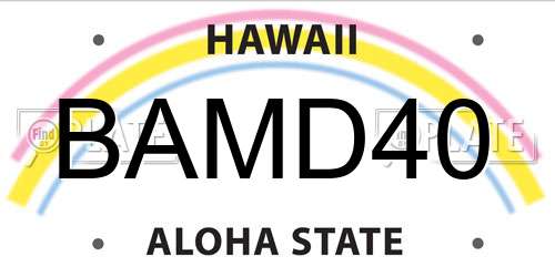 BAMD40 Hawaii License Plate
