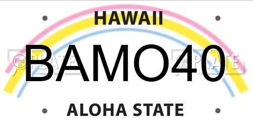 BAMO40 Hawaii License Plate