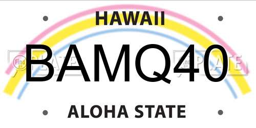 BAMQ40 Hawaii License Plate