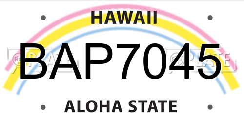 BAP7045 Hawaii License Plate