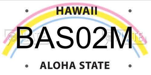 BAS02M Hawaii License Plate