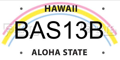 BAS13B Hawaii License Plate