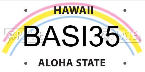 BASI35 Hawaii License Plate