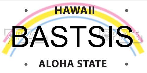BASTSIS Hawaii License Plate