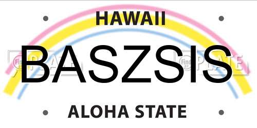 BASZSIS Hawaii License Plate