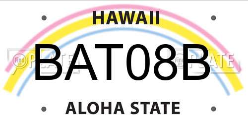 BAT08B Hawaii License Plate