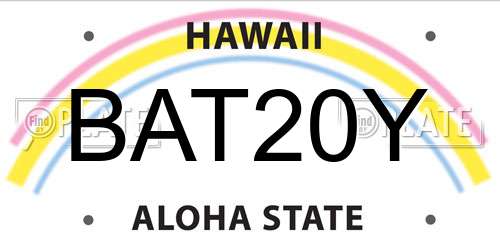 BAT20Y Hawaii License Plate