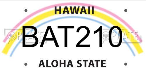 BAT210 Hawaii License Plate