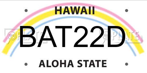 BAT22D Hawaii License Plate