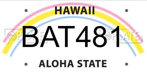 BAT481 Hawaii License Plate