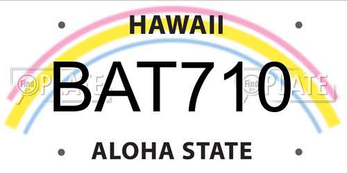 BAT710 Hawaii License Plate