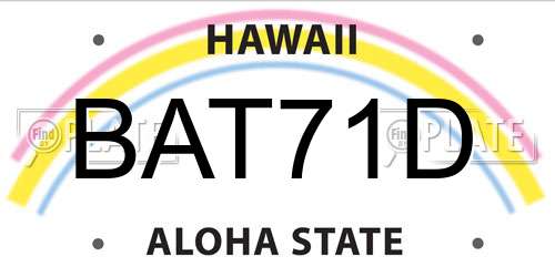 BAT71D Hawaii License Plate