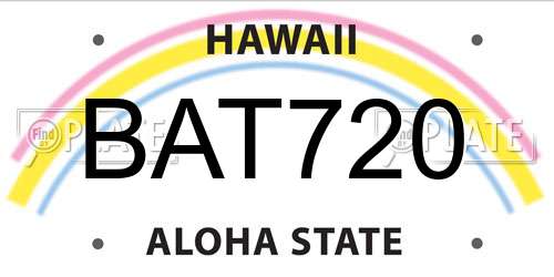 BAT720 Hawaii License Plate