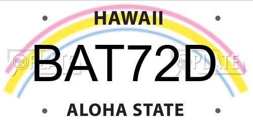 BAT72D Hawaii License Plate