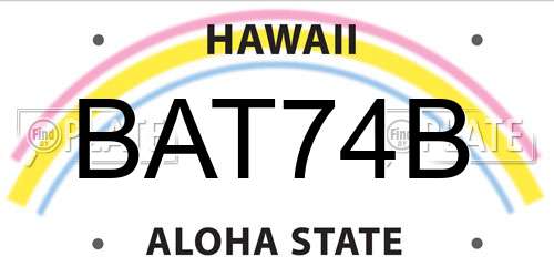 BAT74B Hawaii License Plate