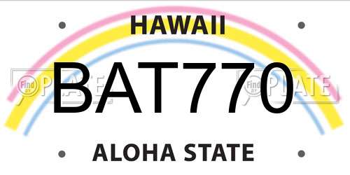 BAT770 Hawaii License Plate