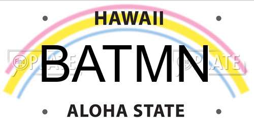 BATMN Hawaii License Plate