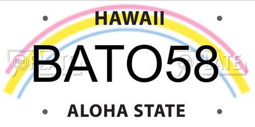 BATO58 Hawaii License Plate