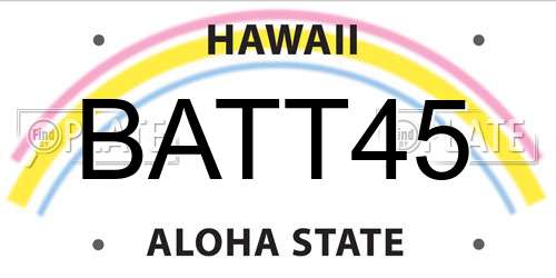 BATT45 Hawaii License Plate