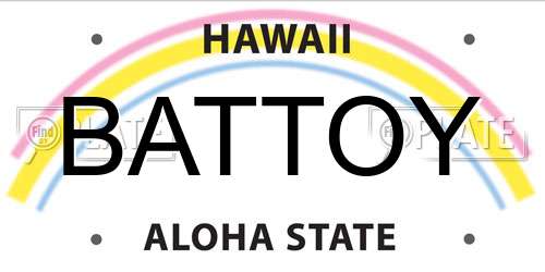 BATTOY Hawaii License Plate