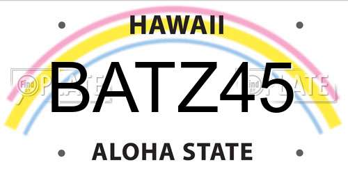 BATZ45 Hawaii License Plate