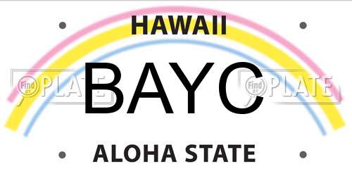 BAYC Hawaii License Plate