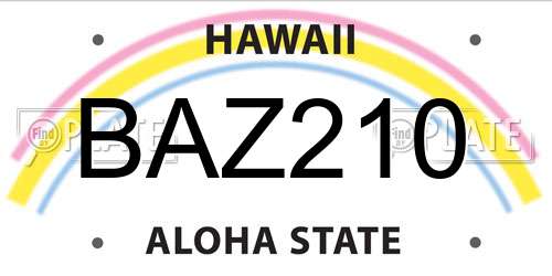 BAZ210 Hawaii License Plate
