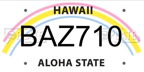 BAZ710 Hawaii License Plate