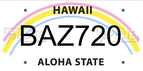 BAZ720 Hawaii License Plate