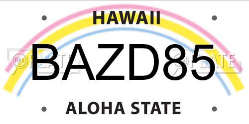 BAZD85 Hawaii License Plate