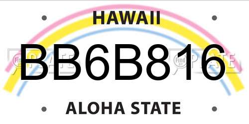 BB6B816 Hawaii License Plate