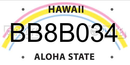 BB8B034 Hawaii License Plate