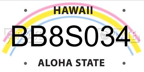 BB8S034 Hawaii License Plate
