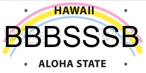 BBBSSSB Hawaii License Plate