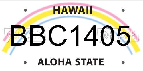 BBC1405 Hawaii License Plate