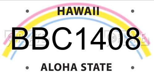 BBC1408 Hawaii License Plate