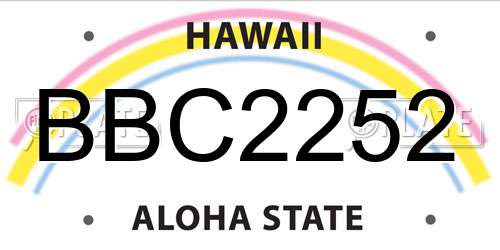 BBC2252 Hawaii License Plate