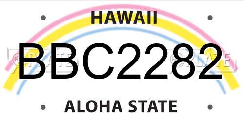 BBC2282 Hawaii License Plate