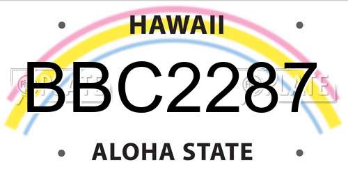 BBC2287 Hawaii License Plate
